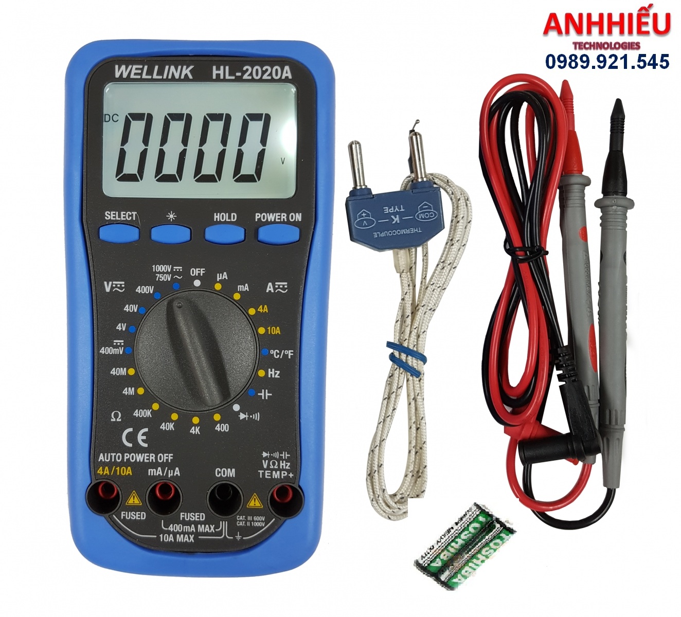 Wellink hl- 2020a đồng hồ đo điện tử vạn năng vom đo tần số đo tụ hl 2020a
