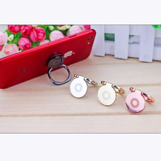 IRING Móc Dán Lưng Điện Thoại Ring Phone Hình Vuông Vân Tròn Giữa - Giá Đỡ Dán Lưng Điện Thoại Phong Cách - Đen