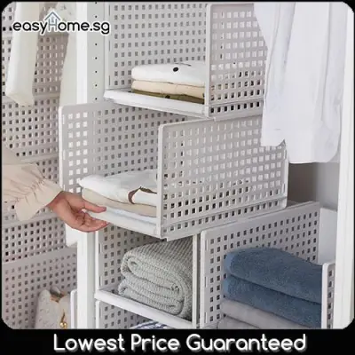 Easyhome.sg Modular Retractable Shelf / Storage Rack Drawer Clothes Closet Wardrobe Organiser (1)