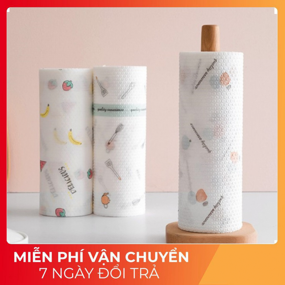 [HCM]Cuộn Giấy Vải Lau Đa Năng Tiện Dụng Một Cuộn Gồm 50 Tờ Họa Tiết Dễ Thương Chất Liệu Siêu Mềm Siêu Dai Không Bị Nhũn Khi Gặp Nước Và Thấm Hút Nước Siêu Tốt