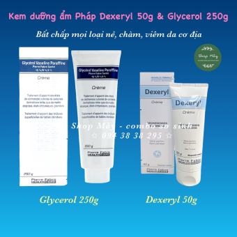 Kem dưỡng da, dưỡng ẩm, giảm nẻ, chàm Dexeryl 50g & Glycerol 250g