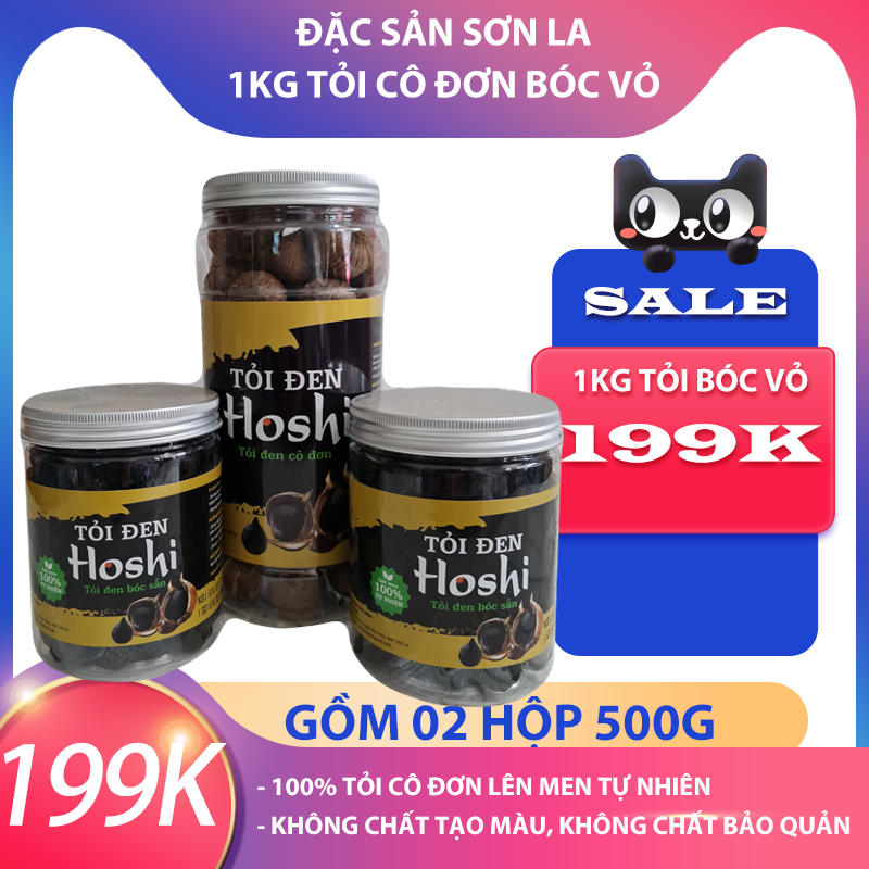 1kg/2 hộp tỏi cô đơn bóc vỏ - đặc sản sơn la
