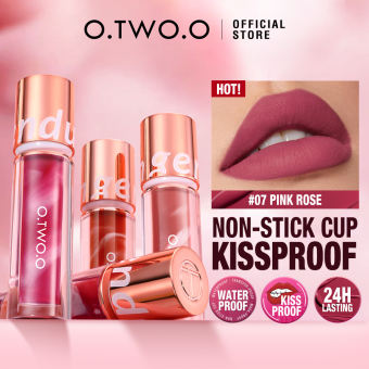 Son môi O.TWO.O Velvet Matte Lip Tint Son có sắc tố cao không thấm nước 8 màu Son kem mịn lâu trôi Son bóng nhung không dính cốc Mỹ phẩm trang điểm môi dạng lỏng