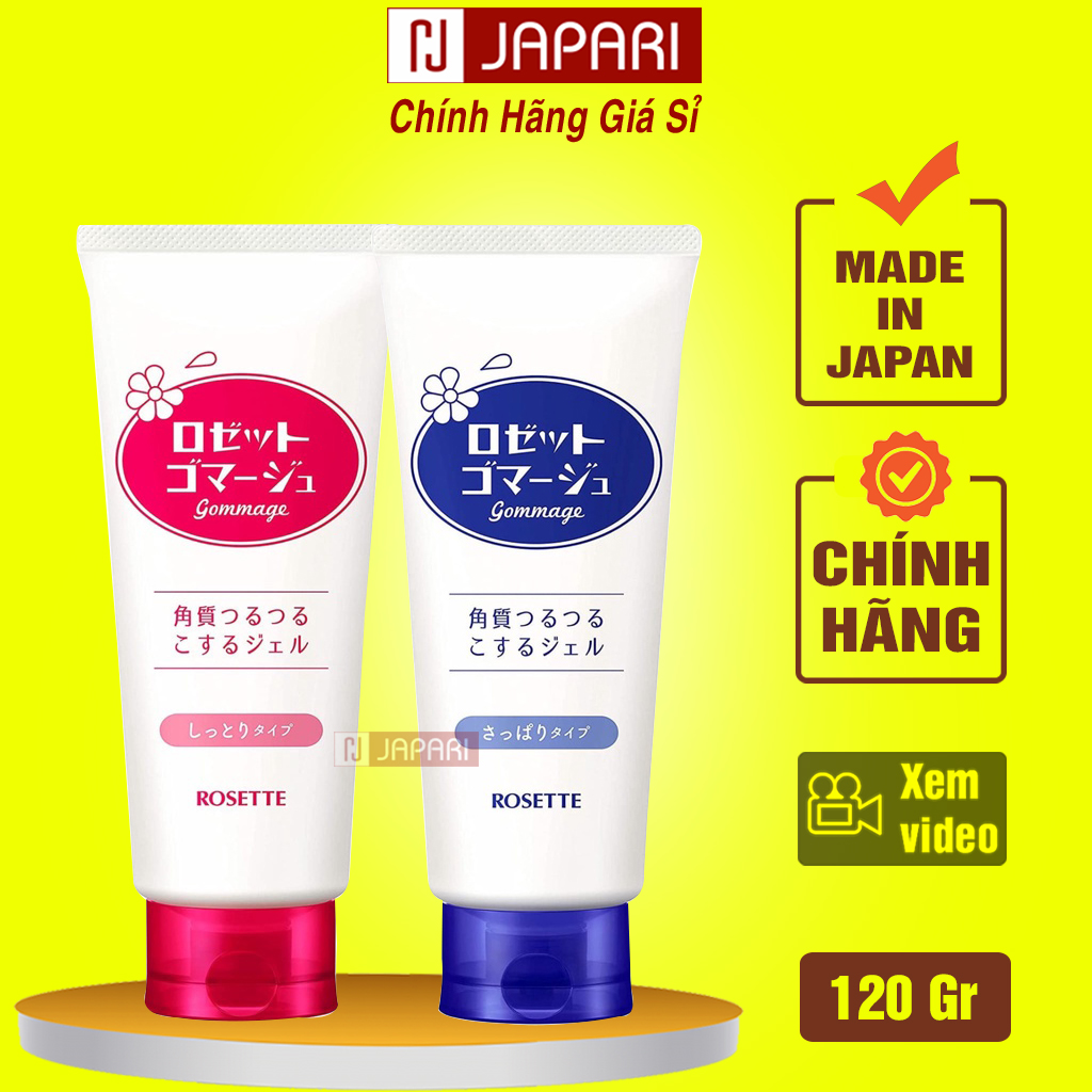 Tẩy Da Chết Mặt Rosette Rosette Peeling  Gommage Và Rosette Gommage Moist CHÍNH HÃNG 120g Gel Tẩy Tế Bào Chết Mặt Rosette Nội Địa Nhật Giúp Sát Khuẩn, Giảm Mụn, Thâm Sạm, Tàn Nhang Skincare - Trang Điểm JAPARI