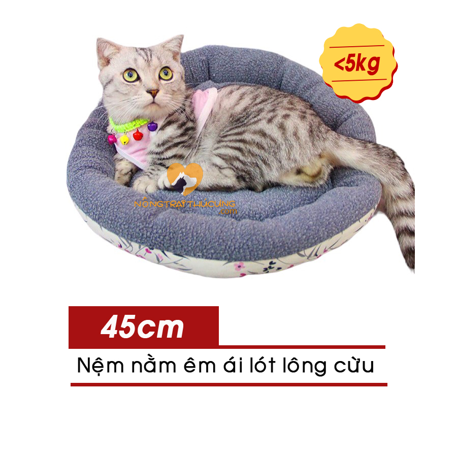 Nệm nằm vải lông cừu êm ái cho thú cưng - nệm cho chó mèo -