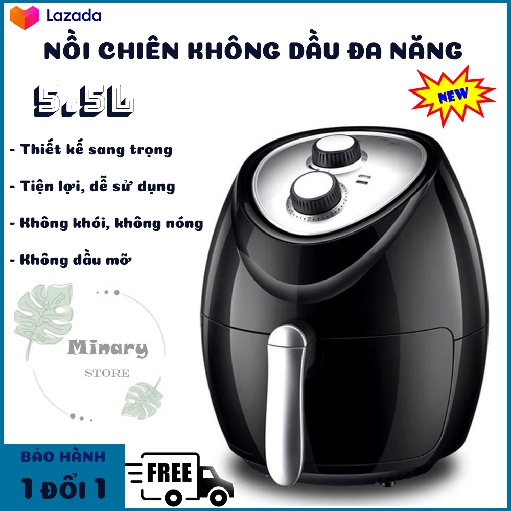 Nồi Chiên Không Dầu, Nồi Nướng Không Dầu, Nồi Chiên. Nồi chiên cao cấp , điều khiển bằng cơ , lòng chống dính tốt. Bảo hành 1 đổi 1 toàn quốc.