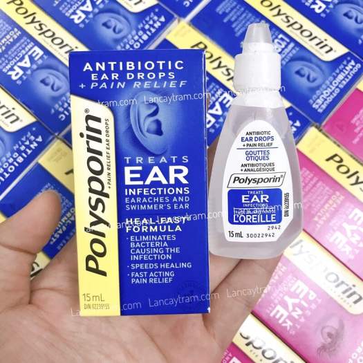 NƯỚC NHỎ GIẢM ĐAU TAI POLYSPORIN ANTIBIOTIC EAR DROPS + PAIN RELIEF