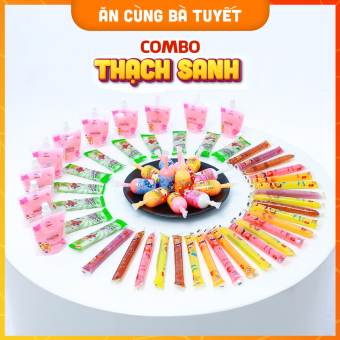 ĂN CÙNG BÀ TUYẾT COMBO THẠCH SANH- Thạch Tươi Tự Nhiên : 10 Snack Yolo + 10 Thạch Rau Củ + 12 Thạch Con Quay + 24 Thạch Giòn tặng 12 Đùi Bò