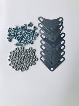 Combo 50 cặp ốc và 8 ke góc lắp đặt kệ sắt v lỗ