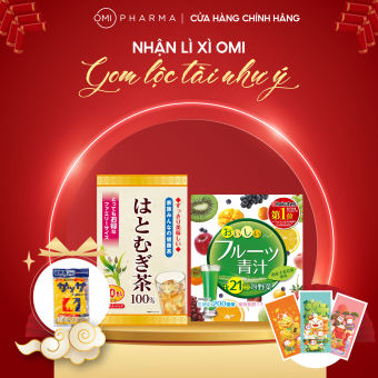 Sét Quà Tết Trà Hạt Ý Dĩ  Và Bột Lá Đại Mạch Non, Rau Xanh Và Trái Cây Yuwa