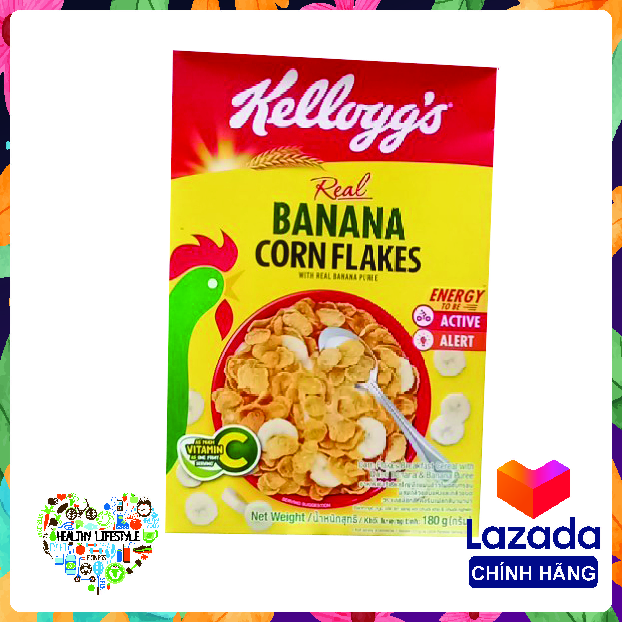 Ngũ cốc ngô & chuối Kelloggs Banana Corn Flakes hộp 180gr