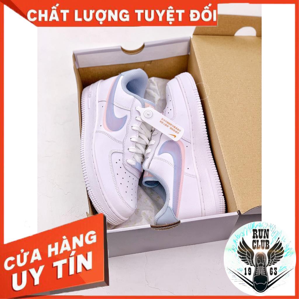 [VIDEO ẢNH THẬT+HỘP BẢO VỆ+FREESHIP] giầy thể thao Force 1 trắng vạch 2 màu xanh hồng thời trang nữ