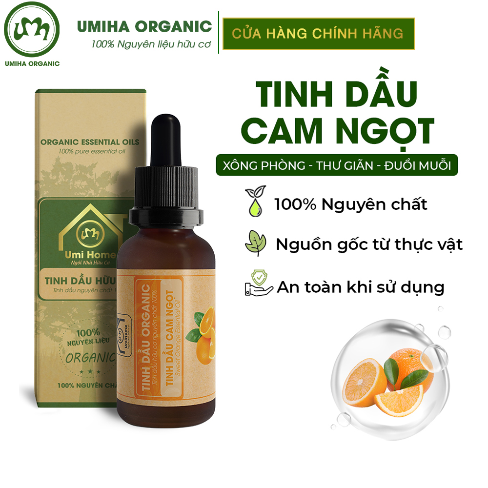 Tinh dầu Cam Ngọt hữu cơ UMIHA nguyên chất | Orange Essential Oil 100% Organic 10ml