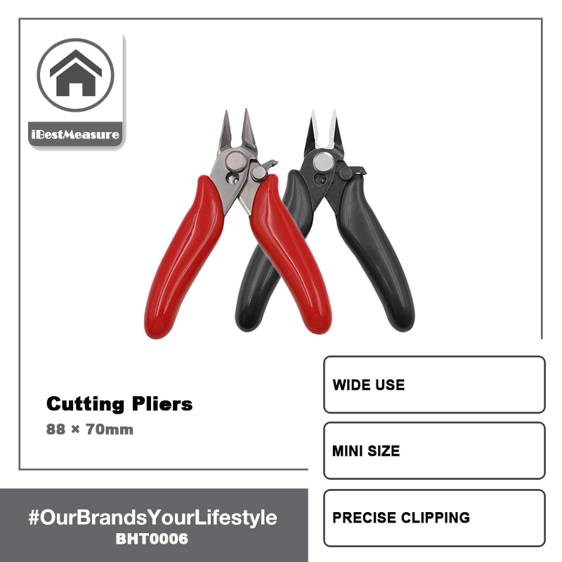 iBestMeasure Kìm cắt chéo nhỏ 3.5Inch Máy cắt dây Kìm điện tử Dây điện cao su cách điện Tay cầm mẫu Kìm có khóa