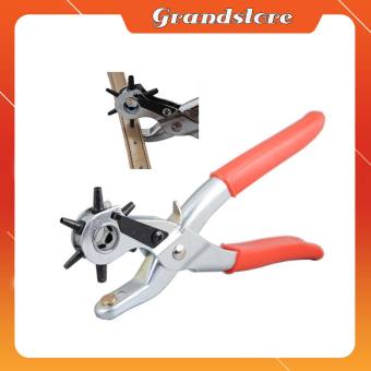 Kềm bấm lỗ dây nịt, đồng hồ, đồ da các loại 6 đầu cán bọc nhựa, kìm đục lỗ thắt lưng, dụng cụ bấm lỗ dây da tròn