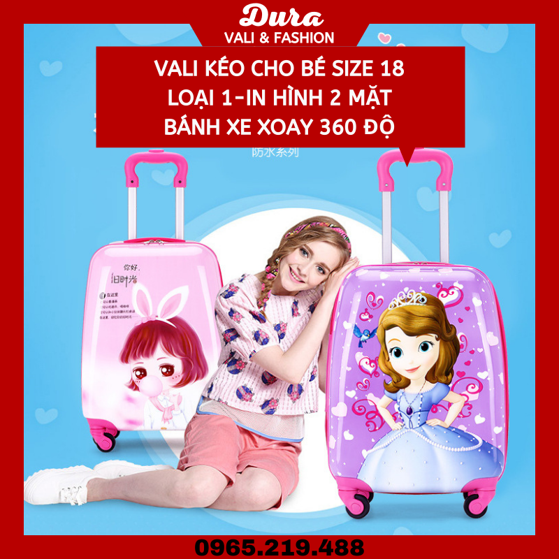 🌈SALE KHỦNG🌈Vali du lịch cho bé❤ Vali kéo trẻ em hình SOFIA; CHIBI; CÔNG CHÚA cao cấp; in 2 mặt🍓VALI TRẺ EM LOẠI 1 hình dễ thương; siêu tiện lợi🌈