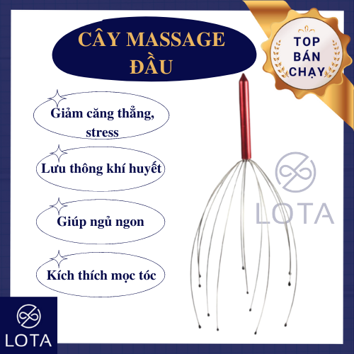 CÂY MASSAGE ĐẦU THƯ GIÃN dụng cụ mát xa đầu bạch tuộc đồ mát-xa gãi ngứa da đầu hỗ trợ lưu thông máu làm thoải mái giảm mệt mỏi dùng cho gia đình văn phòng du lịch