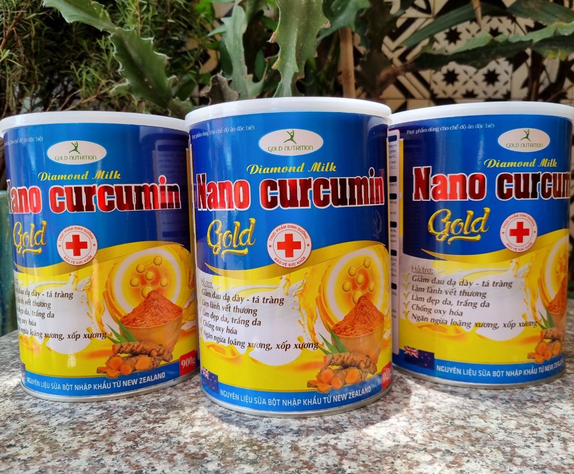(Combo 3hộp900g) Sữa nghệ Nano Curcumin Gold HSD 2027