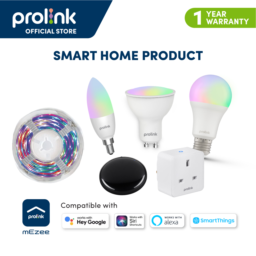 Prolink DS-3601 E27 Smart LED Bulb - Daylight, Tunable white, Colour  Adjustable, Dimmable, mEzee app Remote Control Enabled, Music Sync, Works  with Android, iOS,  Alexa, Google Assistant, Apple Siri