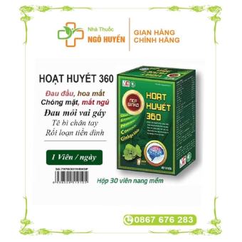 Viên bổ não GINKO HOẠT HUYẾT 360 Tăng trí nhớ, tăng cường tuần hoàn máu não - Lọ 30 viên