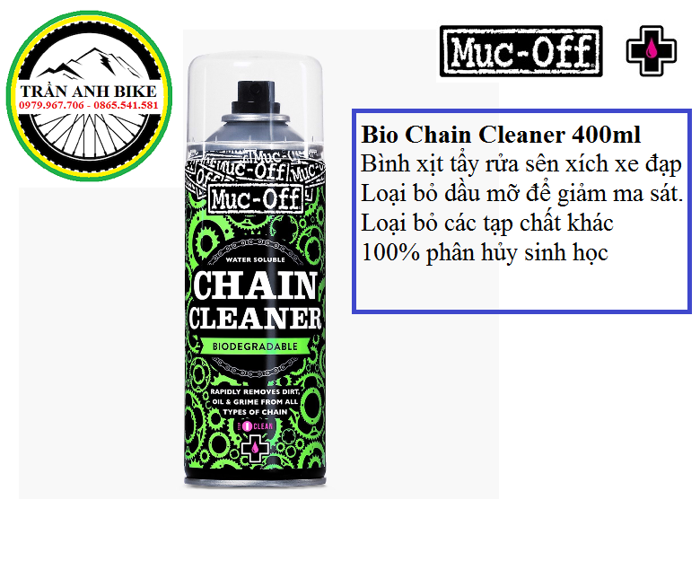 Bình xịt tẩy rửa sên xích xe đạp Bio Chain Cleaner 400ml