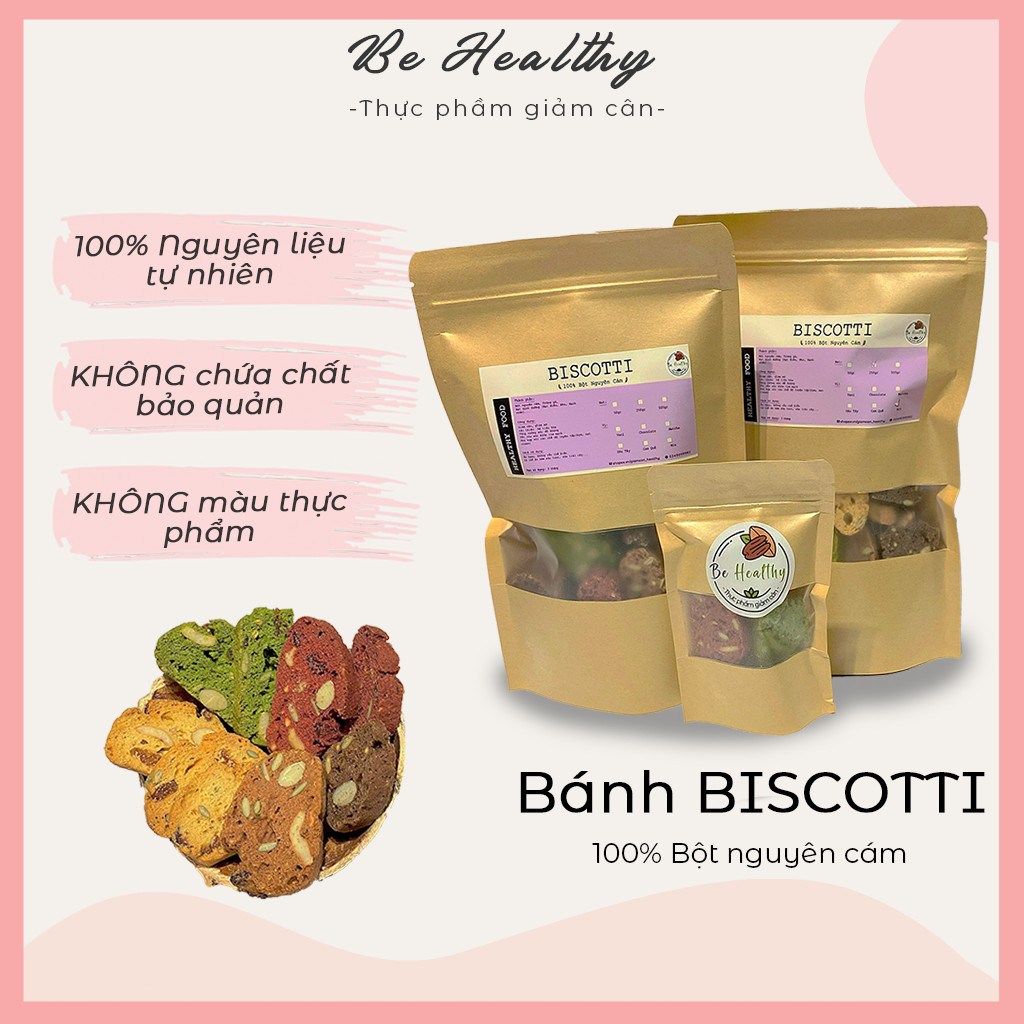 Bánh Biscotti Giảm Cân Nguyên Cám Mix 5 Ăn Kiêng Không Đường Phù Hợp Chế Độ Eatclean