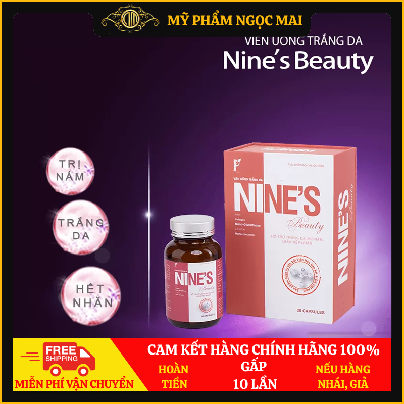 Viên uống trắng da Nine's Beauty, mờ nám, giảm nếp nhăn tự nhiên 9 ngày 30 viên