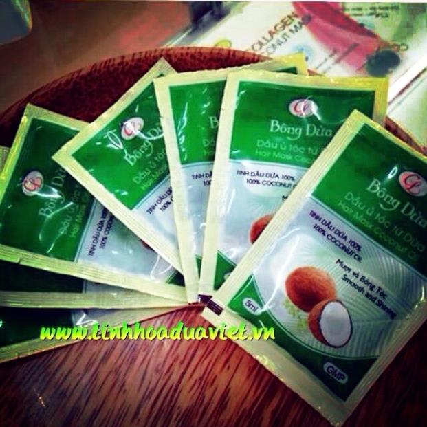 50 gói dầu ủ tóc Bông dừa cửu long 5ml/gói