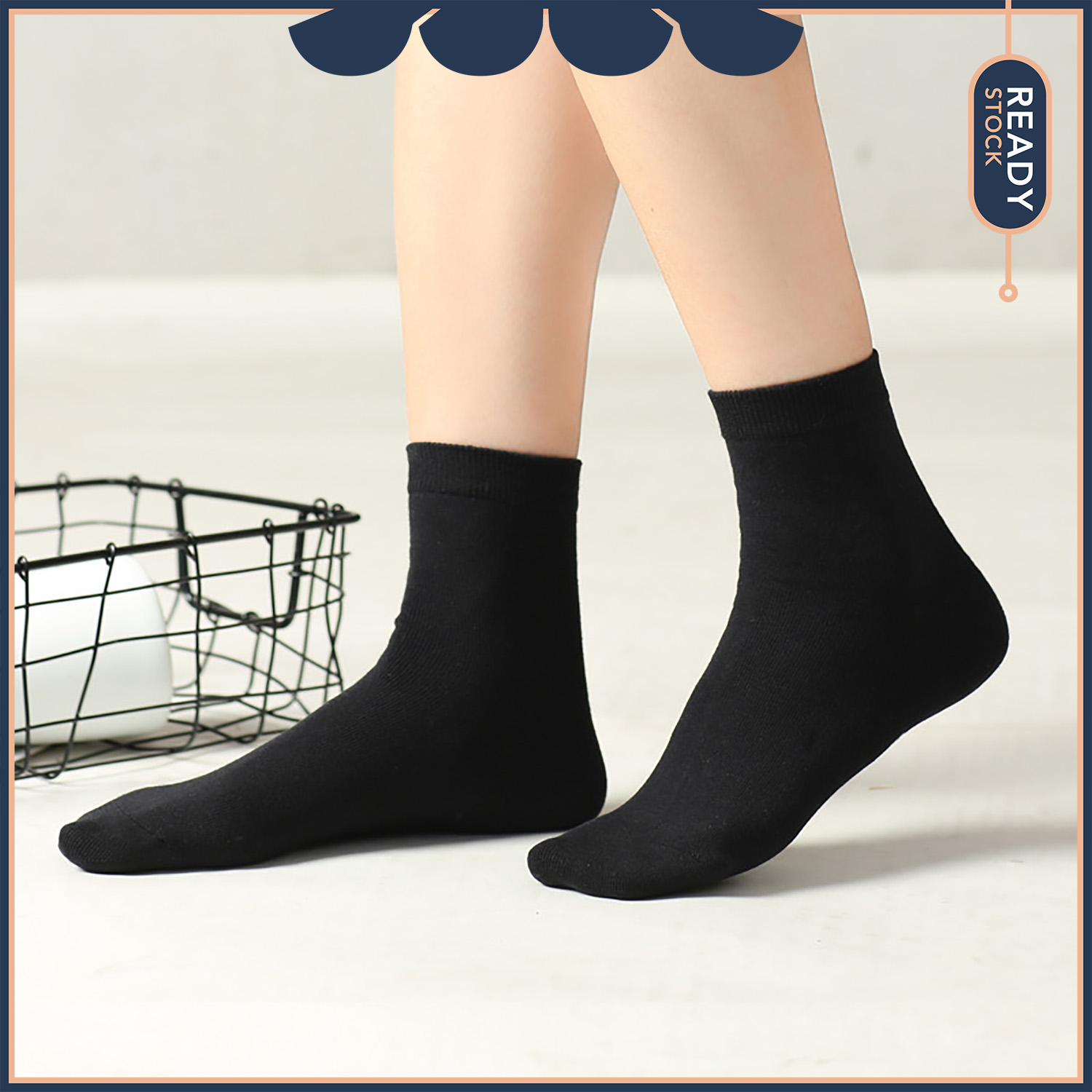 [Cloud Bazaar] 1 Pair School Black School Socks Size S to XL Sarung ...