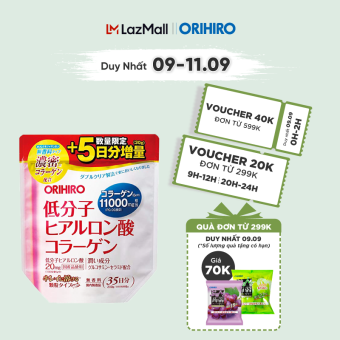 Bột Collagen Hyaluronic Acid Orihiro 180g Cung Cấp 11000Mg Collagen Giúp Làn Da Đàn Hồi, Săn Chắc, Chống Lão Hoá Hiệu Quả, Ngăn Chặn Hình Thành Nám, Tàn Nhang
