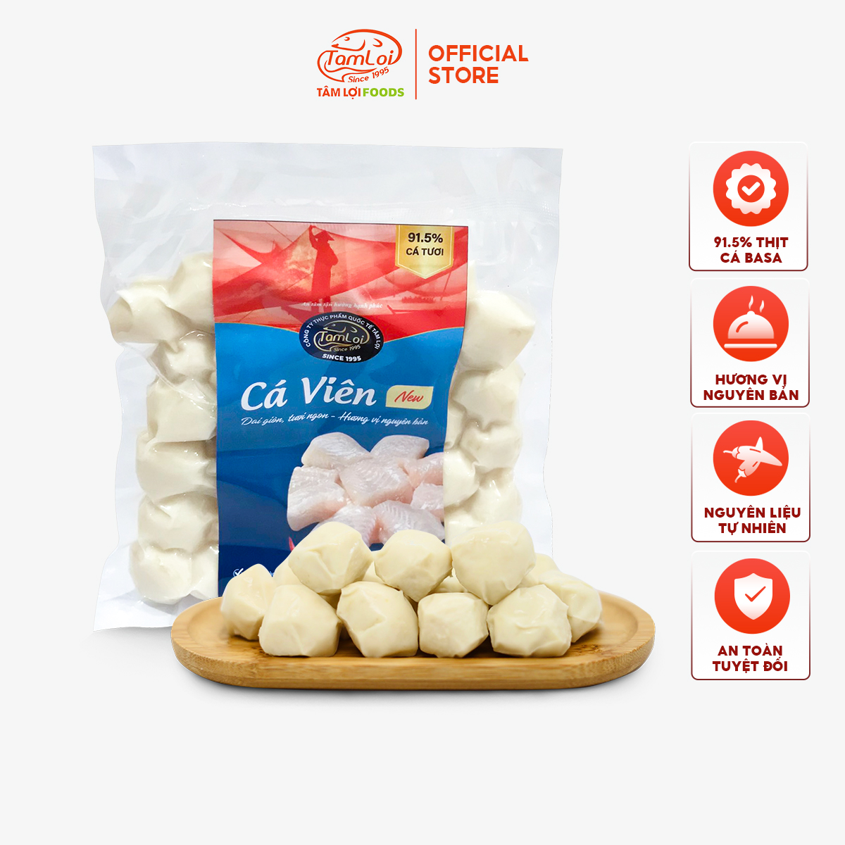 Viên thả lẩu - cá viên tâm lợi, loại cao cấp - 200 gram - 500 gram