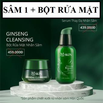 Combo serum thay da nhân sâm MQ SKIN tái tạo sâm 1 + Bột rửa mặt nhụy hoa nghệ tây mẫu mới hàng chính hãng