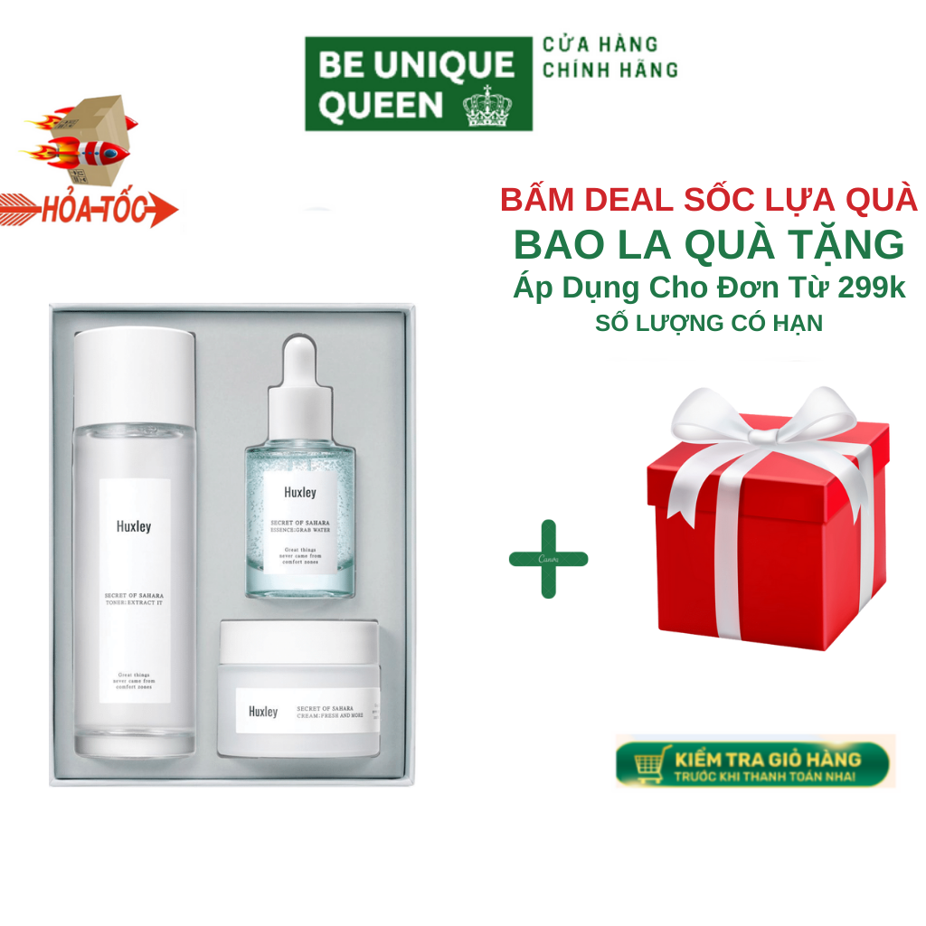 Bộ kem dưỡng da huxley dưỡng ẩm cho da dầu, ngăn ngừa mụn - set huxley xanh