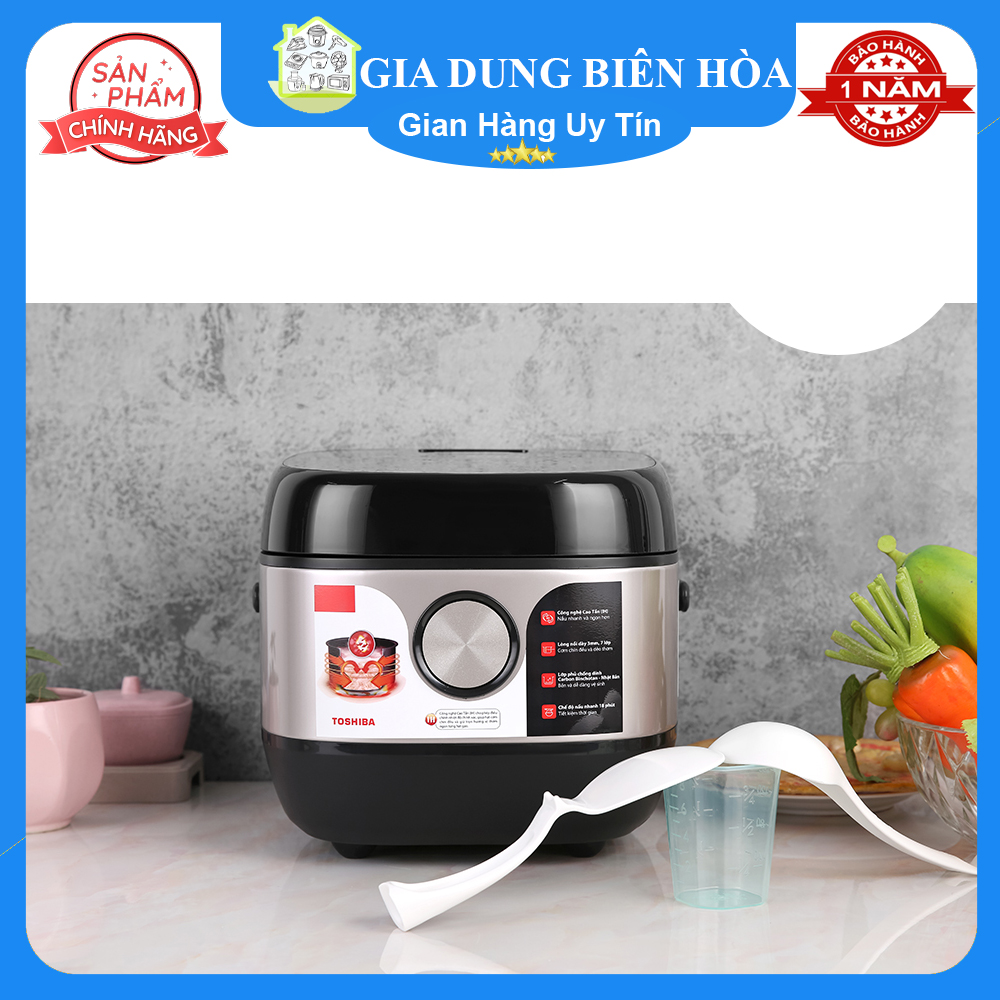 Nồi cơm cao tần Toshiba 1.8 lít RC-18IX1PV-trưng bày mới 95-99%-Số người ăn 4-6 người-Công suất:1300 W-Lòng nồi dày:3 mm