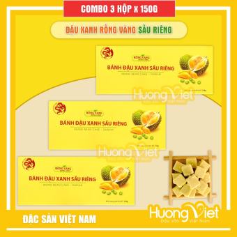 Combo 3 hộp bánh đậu xanh Rồng Vàng Hưng Long 150gr, đặc sản Hải Dương, tuyệt phẩm miền Bắc