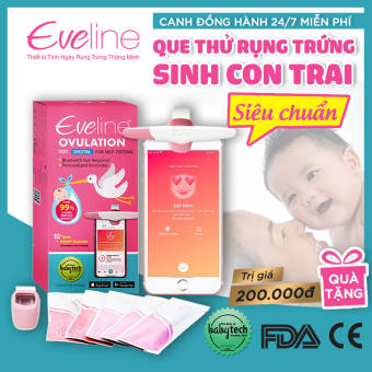 Que Thử Rụng Trứng Điện Tử Eveline Care Hỗ Trợ Sinh Con Trai - Chính Xác 99% - Tư Vấn Canh Đồng Hành 24/7