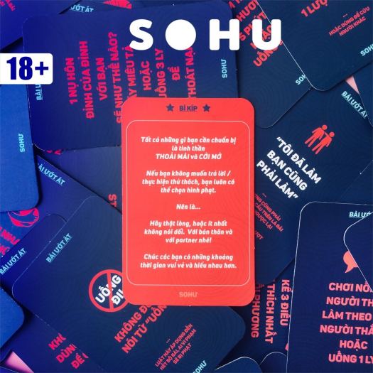 ◑✖ ̅ Bộ bài drinking game Ướt Át SOHU cho cặp đôi hẹn hò đi chơi 40 lá