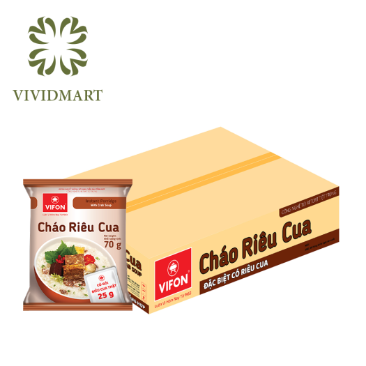 [Thùng] CHÁO ĂN LIỀN VIFON THỊT BẰM / GÀ / SƯỜN / BÒ / NẤM ĐÔNG CÔ / TRỨNG MUỐI / RIÊU CUA (CÓ GÓI THỊT / NẤM) - 70g/GÓI