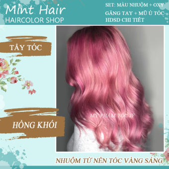 Kem Nhuộm Tóc Hồng Khói - Nhuộm Nền Tóc Level 8,9 - Tặng Oxy