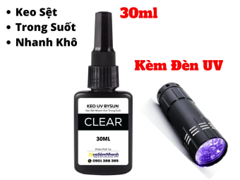 Keo UV dán Kính Inox Mica BySun Clear BB010 30ml Kèm Đèn UV