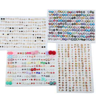 100 Đôi Bông Tai Thời Trang Hàn Quốc Bộ Khuyên Tai Nhựa Hình Động Vật Trái Cây Ngọc Trai Đính Đá Phong Cách Hỗn Hợp Quà Tặng Trang Sức Cho Mẹ Cho Bé Gái