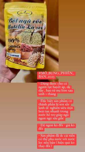 Mẫu Mới Bột Tan Mỡ Bụng Giảm Mở, Ngũ Cốc Matcha Lá Sen