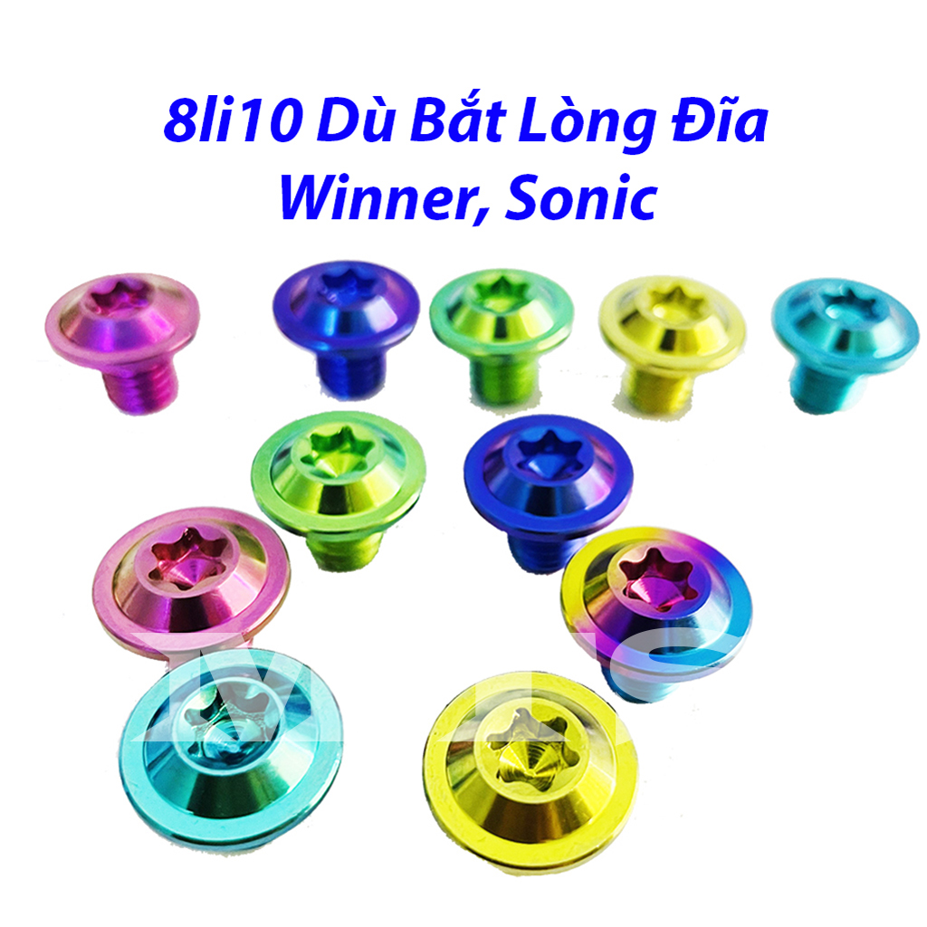 Ốc Lòng Đĩa Titanium GR5 8li10 Dù Mỏng Gắng Các Dòng Xe Winner Sonic-MTS