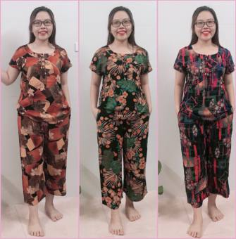 Bộ Lanh Nhung 3D Đại Sớ Lửng San San, Bộ Mặc Nhà Trung Niên cho Mẹ Cho Bà