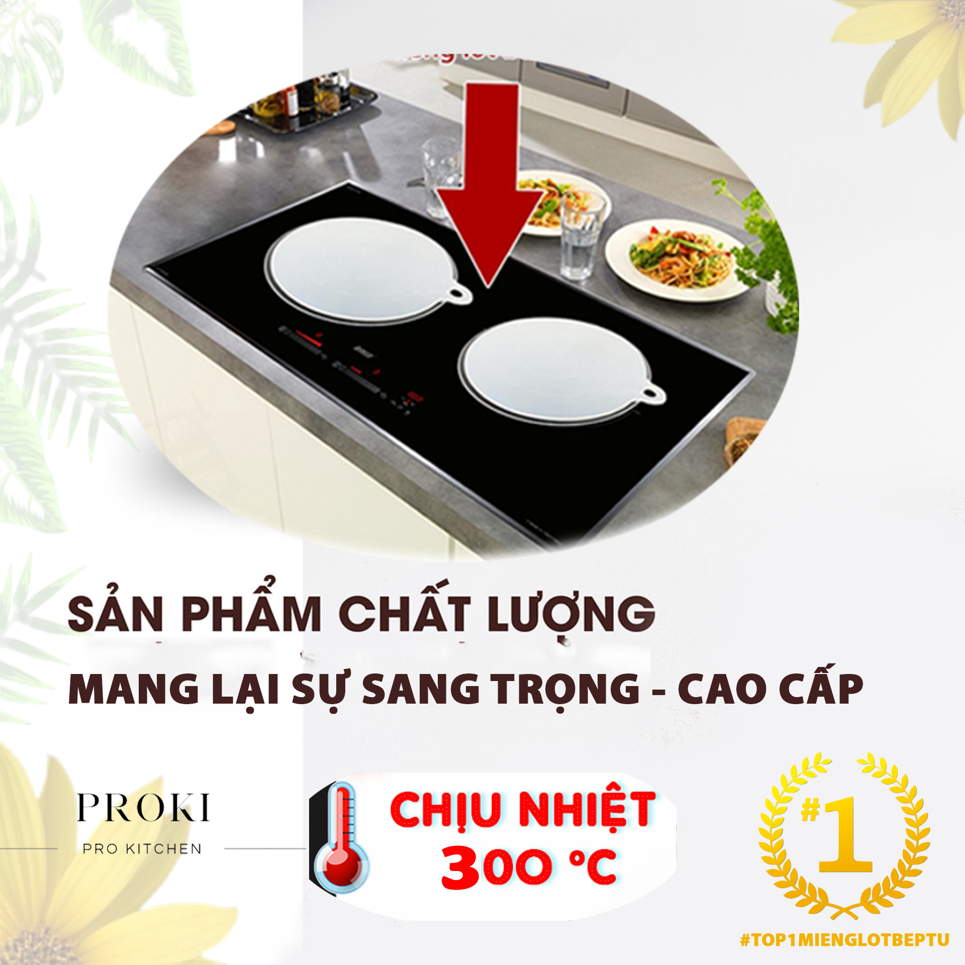 Miếng lót bếp từ Proki công nghệ Nhật Bản miếng lót silicon chống trầy xước mặt bếp từ chuyển nhiệt 