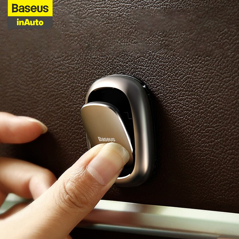 Bộ 2 miếng móc treo đa năng Baseus thiết kế kim loại đẹp và sang trọng nhỏ gọn thông minh móc treo chìa khóa phụ kiện trên ôtô