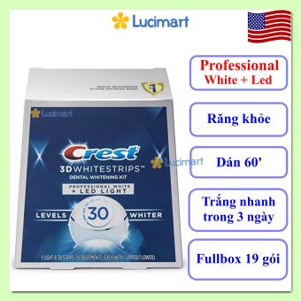 Dán răng Crest 3D Whitestrips Professional + Led Light [Hàng Mỹ]