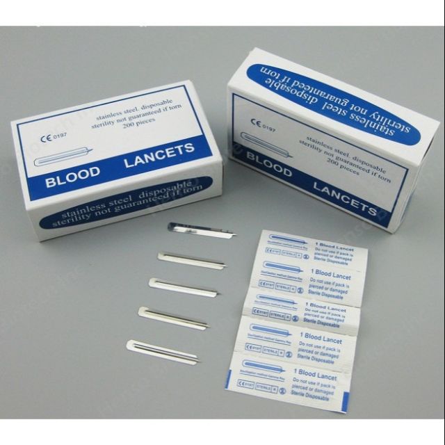 Hộp kim chích mụn lấy máu blood lancet chích lấy nhân mụn hộp 200c