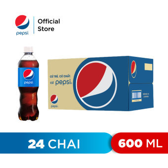 Thùng 24 Chai Nước Ngọt Có Gaz Pepsi (600ml/chai)