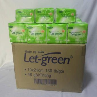 Thùng 48 Gói Khăn Giấy Ăn Let Green 130 Tờ